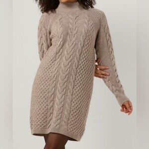 SUNCOO Chona Beige Knit Sweater mini Dress NWT.